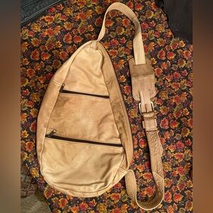 Genuine leather cross body bag